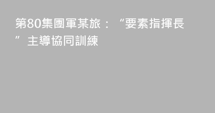 第80集團軍某旅：“要素指揮長”主導協同訓練