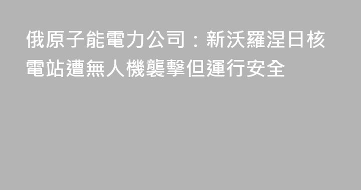 俄原子能電力公司：新沃羅涅日核電站遭無人機襲擊但運行安全