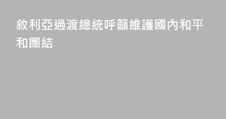 敘利亞過渡總統呼籲維護國內和平和團結