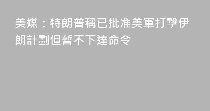 美媒：特朗普稱已批准美軍打擊伊朗計劃但暫不下達命令