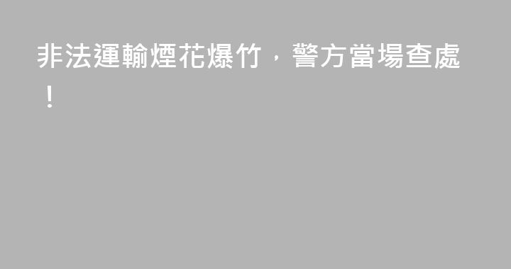 非法運輸煙花爆竹，警方當場查處！