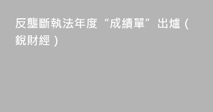 反壟斷執法年度“成績單”出爐（銳財經）