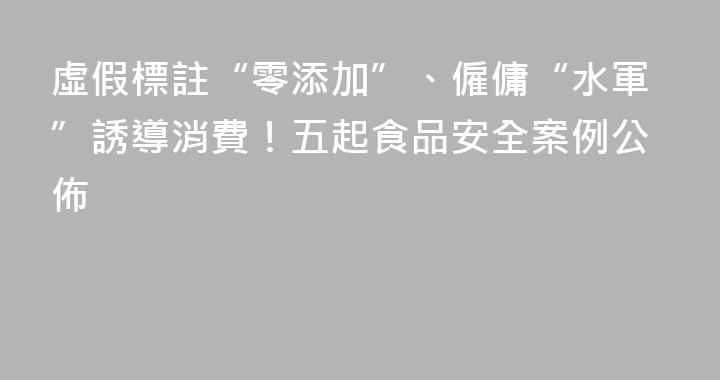 虛假標註“零添加”、僱傭“水軍”誘導消費！五起食品安全案例公佈