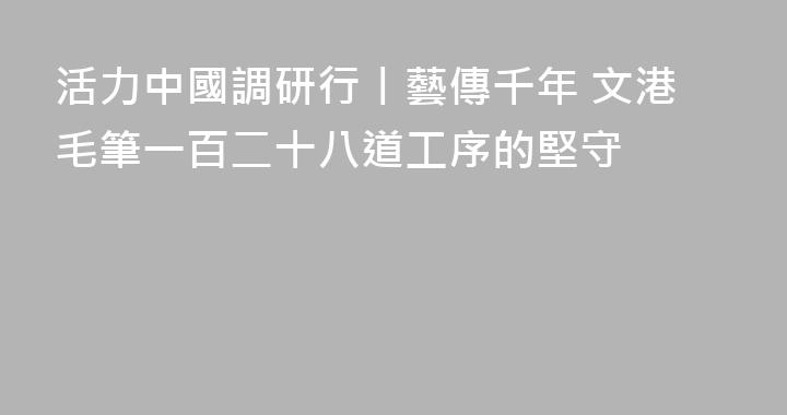 活力中國調研行丨藝傳千年 文港毛筆一百二十八道工序的堅守