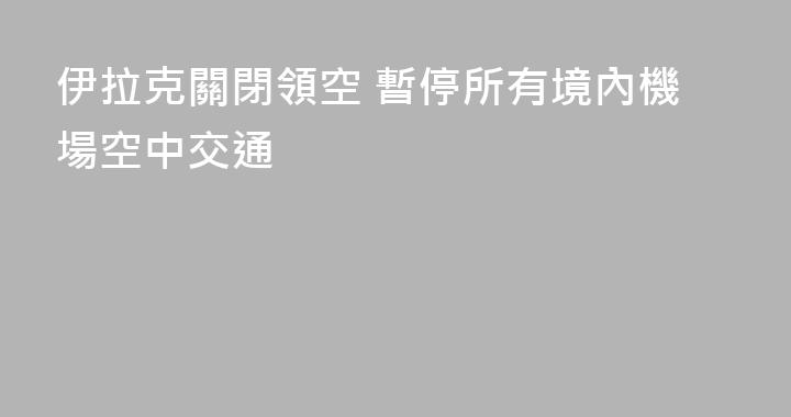 伊拉克關閉領空 暫停所有境內機場空中交通
