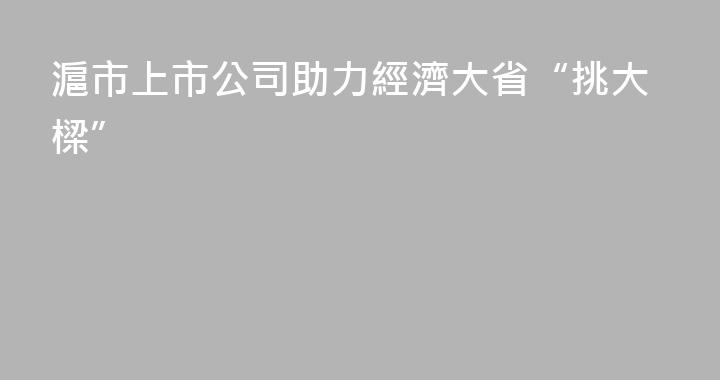 滬市上市公司助力經濟大省“挑大樑”