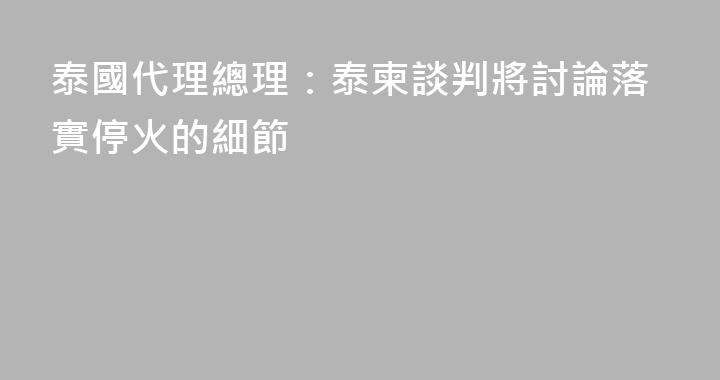 泰國代理總理：泰柬談判將討論落實停火的細節