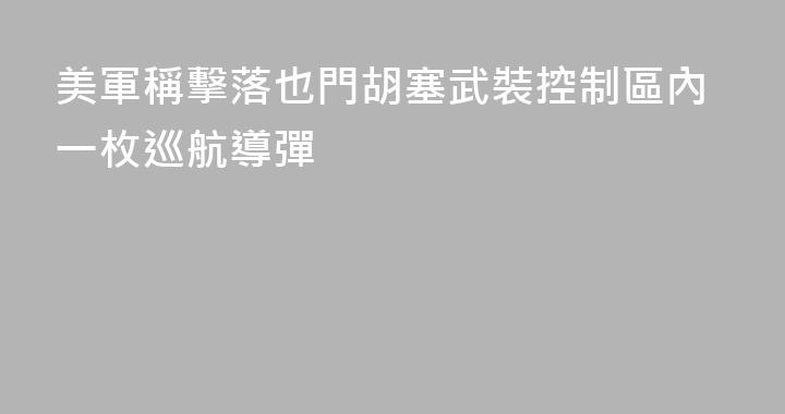 美軍稱擊落也門胡塞武裝控制區內一枚巡航導彈