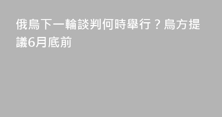 俄烏下一輪談判何時舉行？烏方提議6月底前