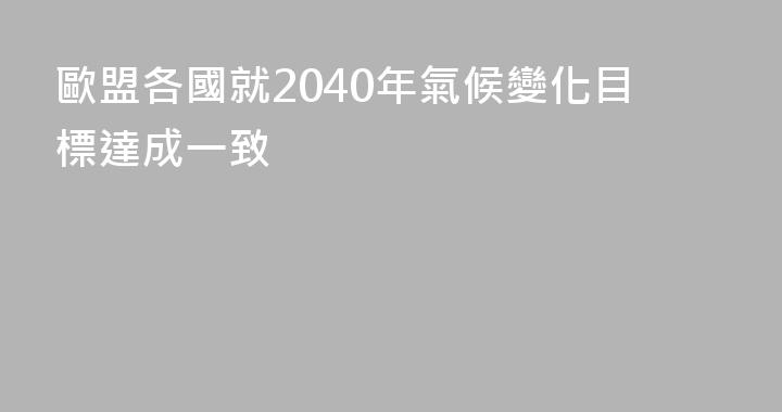 歐盟各國就2040年氣候變化目標達成一致