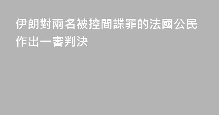 伊朗對兩名被控間諜罪的法國公民作出一審判決