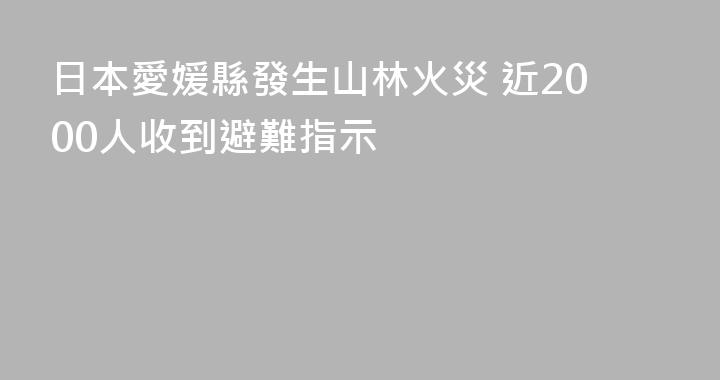 日本愛媛縣發生山林火災 近2000人收到避難指示