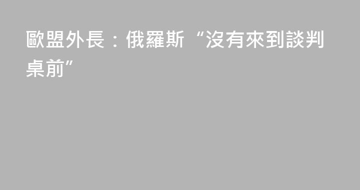 歐盟外長：俄羅斯“沒有來到談判桌前”