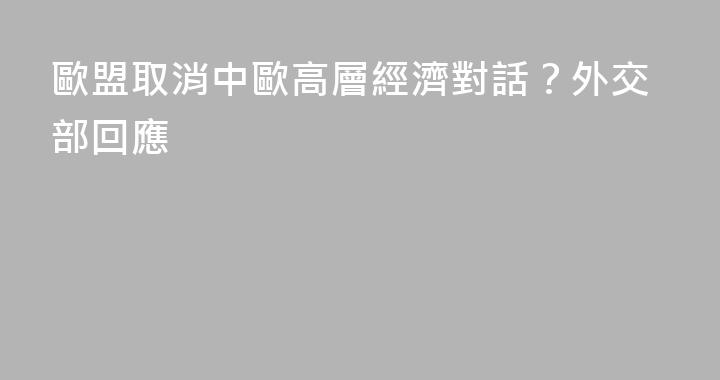 歐盟取消中歐高層經濟對話？外交部回應