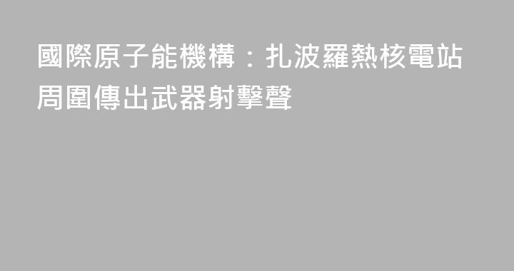 國際原子能機構：扎波羅熱核電站周圍傳出武器射擊聲