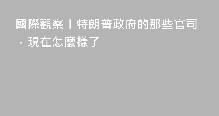 國際觀察丨特朗普政府的那些官司，現在怎麼樣了