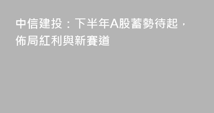 中信建投：下半年A股蓄勢待起，佈局紅利與新賽道