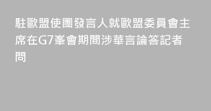 駐歐盟使團發言人就歐盟委員會主席在G7峯會期間涉華言論答記者問