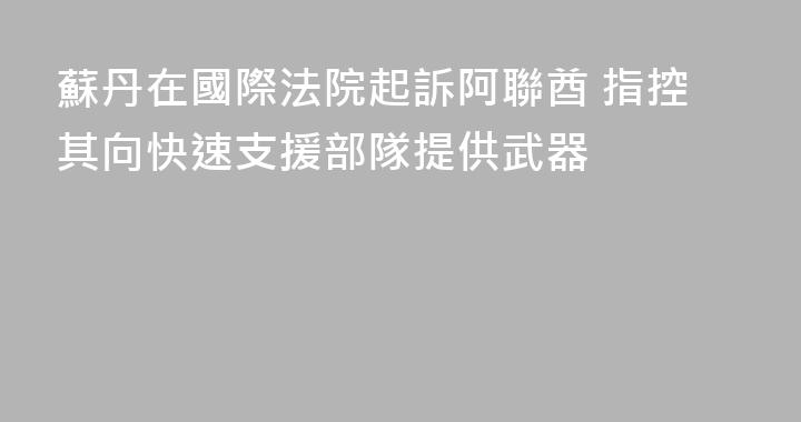 蘇丹在國際法院起訴阿聯酋 指控其向快速支援部隊提供武器