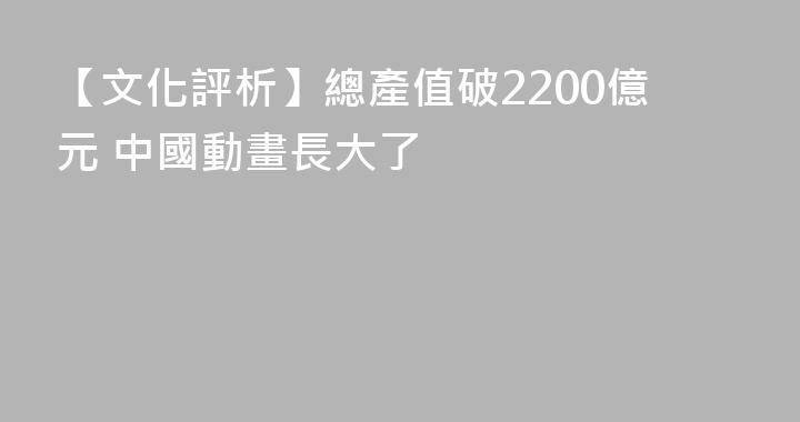 【文化評析】總產值破2200億元 中國動畫長大了