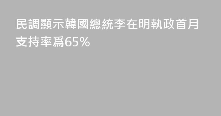 民調顯示韓國總統李在明執政首月支持率爲65%