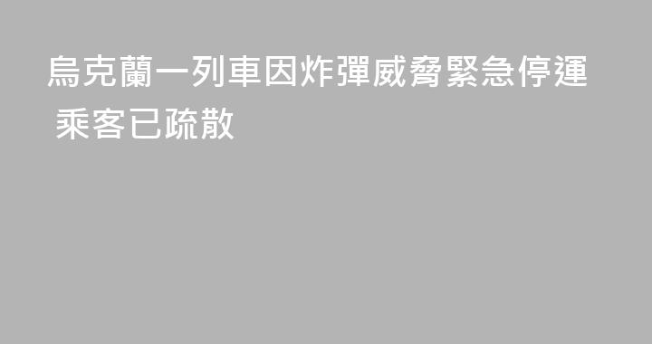 烏克蘭一列車因炸彈威脅緊急停運 乘客已疏散