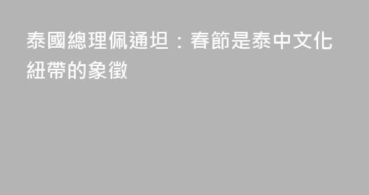 泰國總理佩通坦：春節是泰中文化紐帶的象徵