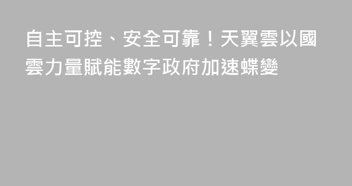 自主可控、安全可靠！天翼雲以國雲力量賦能數字政府加速蝶變