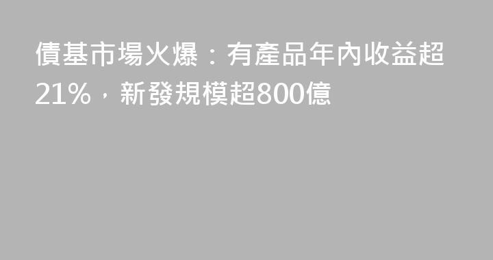 債基市場火爆：有產品年內收益超21%，新發規模超800億