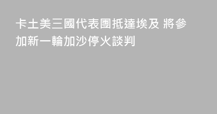 卡土美三國代表團抵達埃及 將參加新一輪加沙停火談判