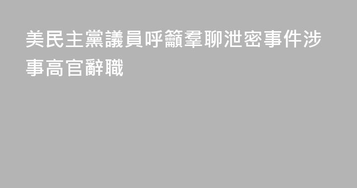 美民主黨議員呼籲羣聊泄密事件涉事高官辭職