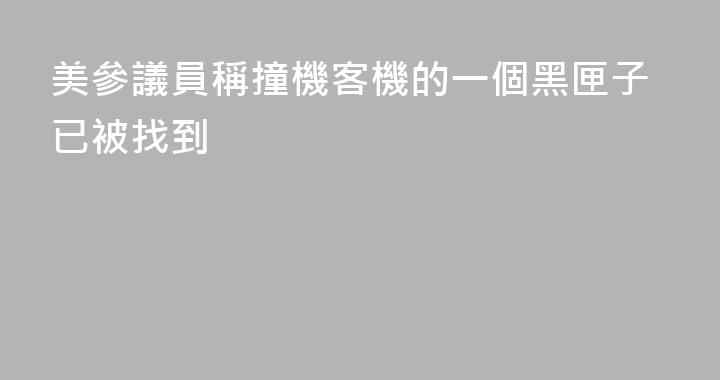 美參議員稱撞機客機的一個黑匣子已被找到