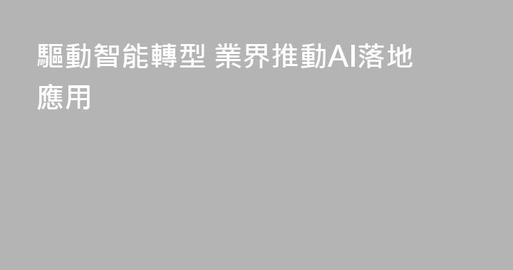 驅動智能轉型 業界推動AI落地應用