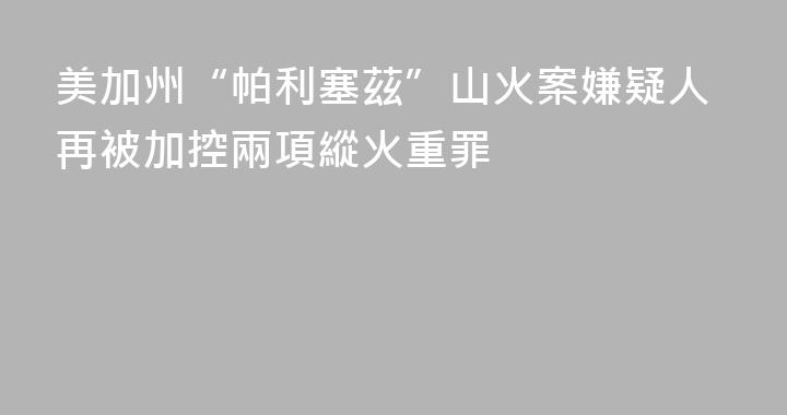 美加州“帕利塞茲”山火案嫌疑人再被加控兩項縱火重罪