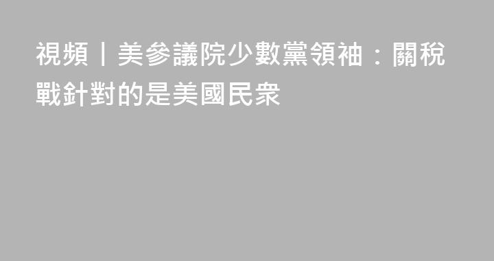 視頻丨美參議院少數黨領袖：關稅戰針對的是美國民衆