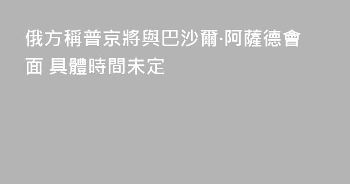 俄方稱普京將與巴沙爾·阿薩德會面 具體時間未定