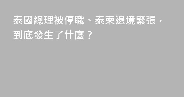 泰國總理被停職、泰柬邊境緊張，到底發生了什麼？