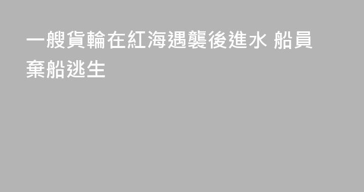 一艘貨輪在紅海遇襲後進水 船員棄船逃生