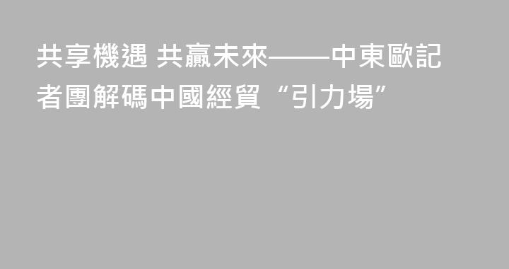 共享機遇 共贏未來——中東歐記者團解碼中國經貿“引力場”