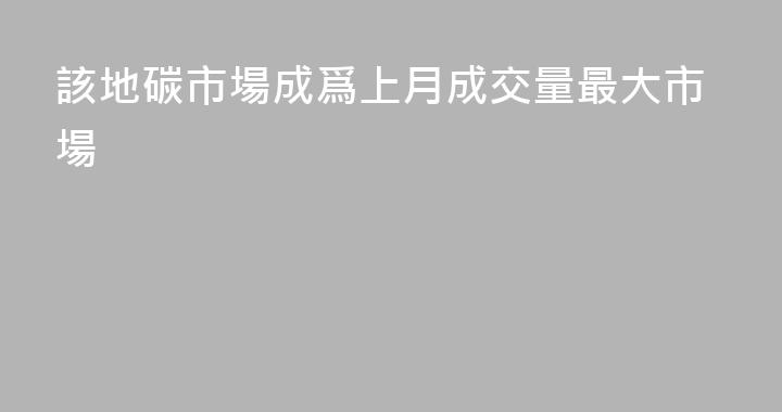 該地碳市場成爲上月成交量最大市場