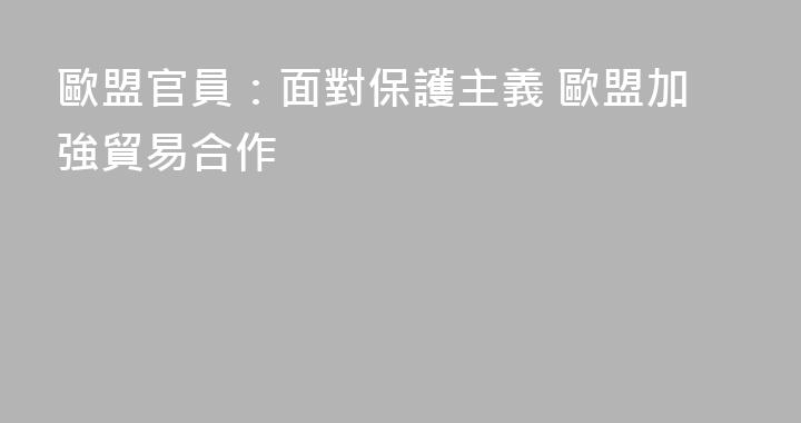 歐盟官員：面對保護主義 歐盟加強貿易合作