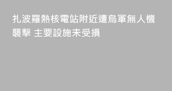 扎波羅熱核電站附近遭烏軍無人機襲擊 主要設施未受損