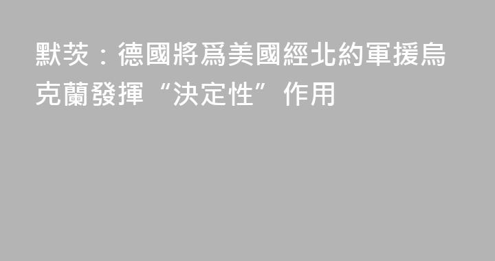 默茨：德國將爲美國經北約軍援烏克蘭發揮“決定性”作用