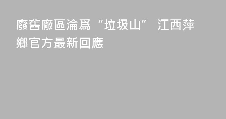 廢舊廠區淪爲“垃圾山” 江西萍鄉官方最新回應