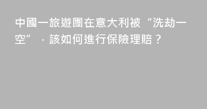 中國一旅遊團在意大利被“洗劫一空”，該如何進行保險理賠？