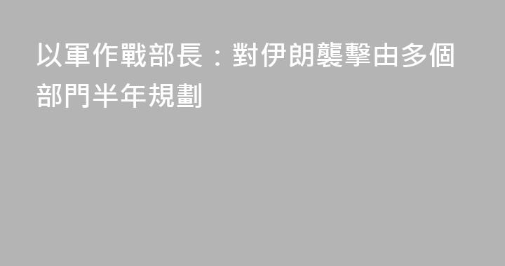 以軍作戰部長：對伊朗襲擊由多個部門半年規劃
