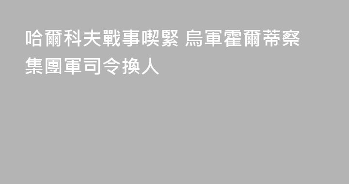 哈爾科夫戰事喫緊 烏軍霍爾蒂察集團軍司令換人