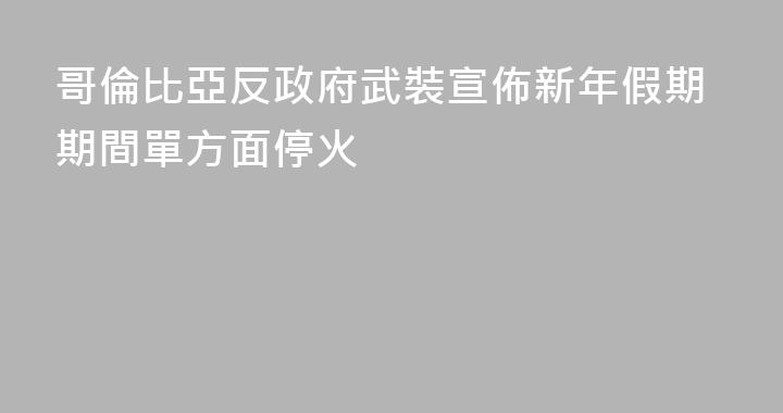 哥倫比亞反政府武裝宣佈新年假期期間單方面停火