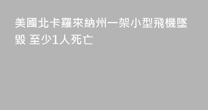美國北卡羅來納州一架小型飛機墜毀 至少1人死亡