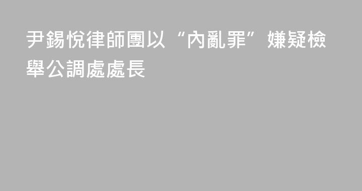 尹錫悅律師團以“內亂罪”嫌疑檢舉公調處處長